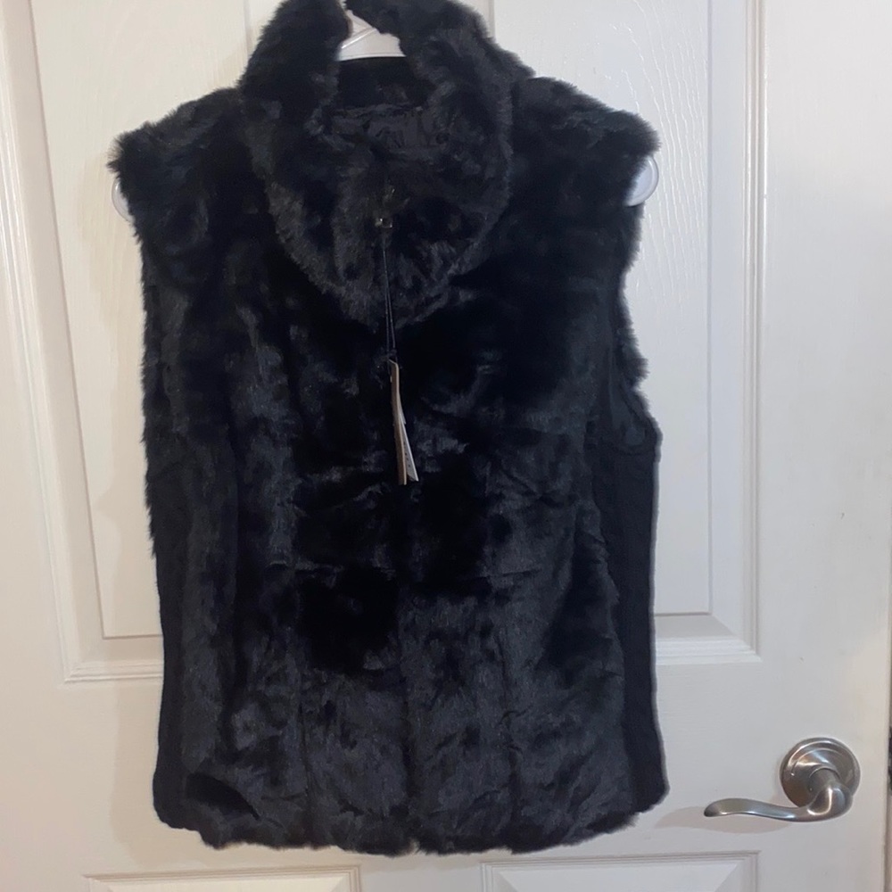 Black fur coat